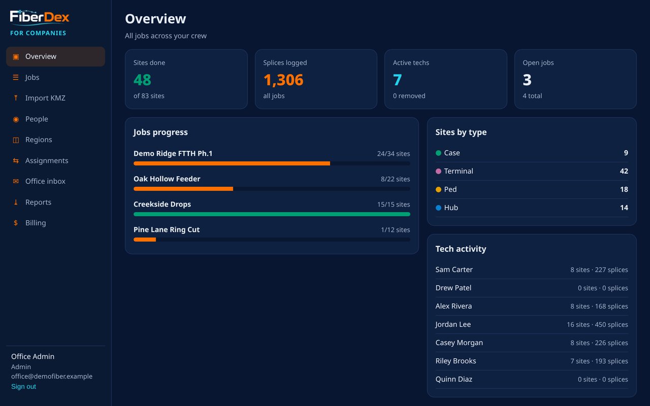 Dashboard overview with demo data